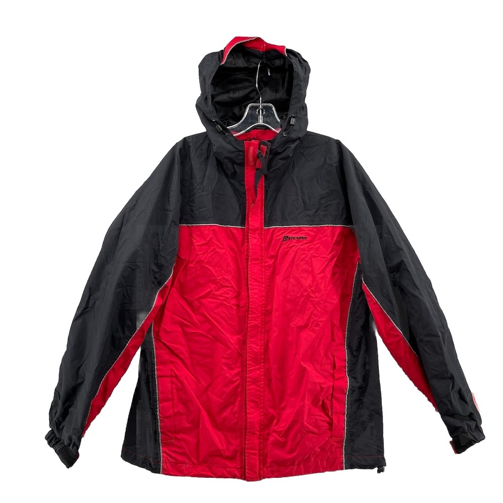 Stearns Windbreaker Jacket Men's Medium Red Windbreaker Rain Coat‎ Moto Biker